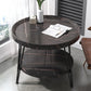 Open Shelf Tray Top Coffee Table Wood Round Coffee Table Minimalist