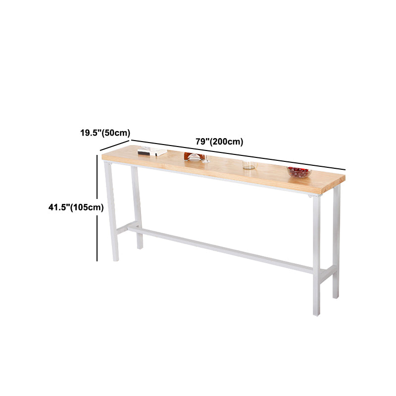 Table de salle à manger de bar en bois Table de cocktail industrielle à hauteur de bar avec base en métal