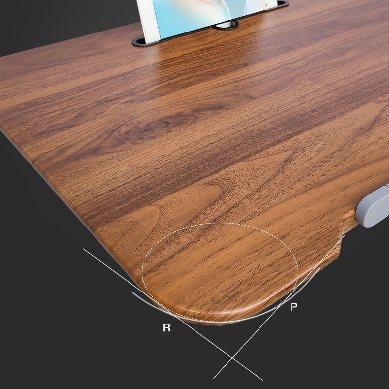 Escritorio de oficina rectangular ajustable de altura escritorio de escritura de madera con ruedas colchas