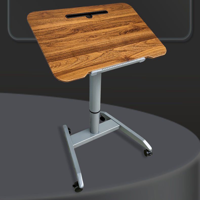 Escritorio de oficina rectangular ajustable de altura escritorio de escritura de madera con ruedas colchas