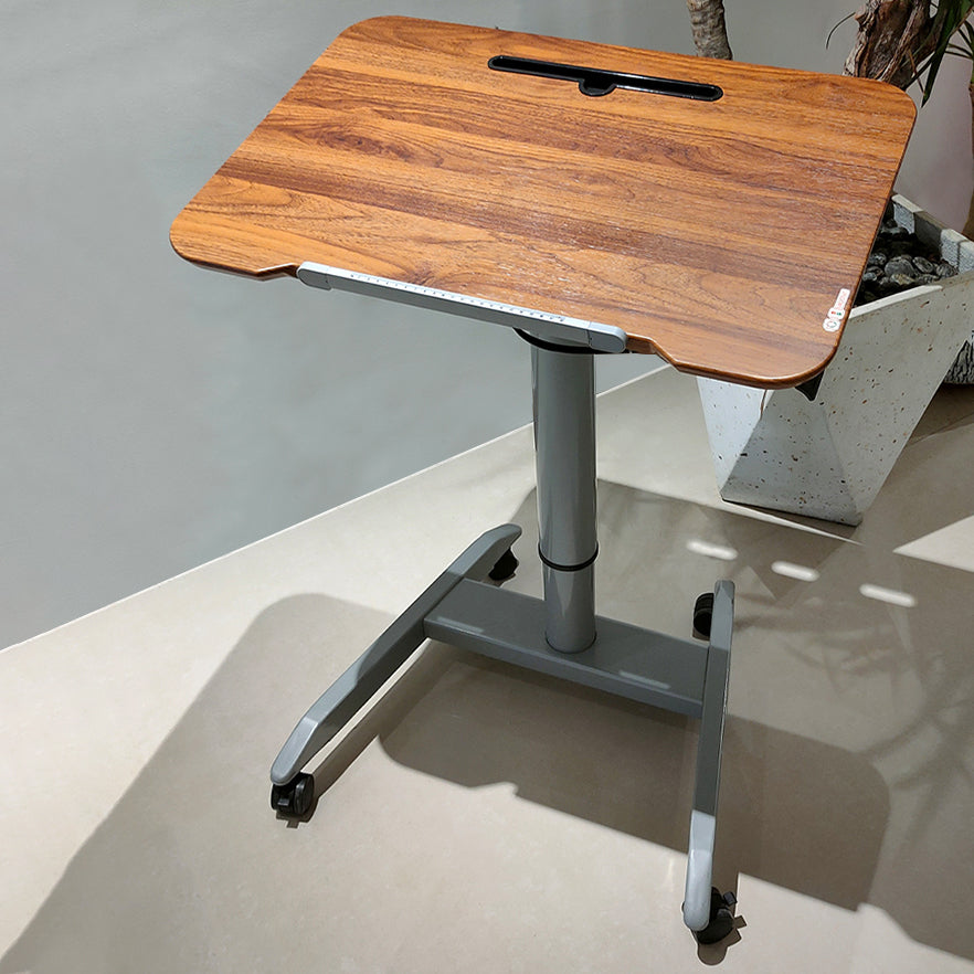 Escritorio de oficina rectangular ajustable de altura escritorio de escritura de madera con ruedas colchas