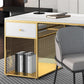Glam Marble Mirrored Office Desk Pedestal 1-drawer Writing Desk Clearhalo 'furn' 'furn_office_desk' 'Furniture' 'Office Desks' 'Office Furniture' 'office_desk' 6100813