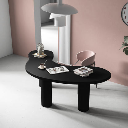 Black Industrial Writing Desk Wooden Office Desk Pine and Artificial Wood 63"L x 27.6"W x 29.5"H Clearhalo 'furn' 'furn_office_desk' 'Furniture' 'Office Desks' 'Office Furniture' 'office_desk' 6100835