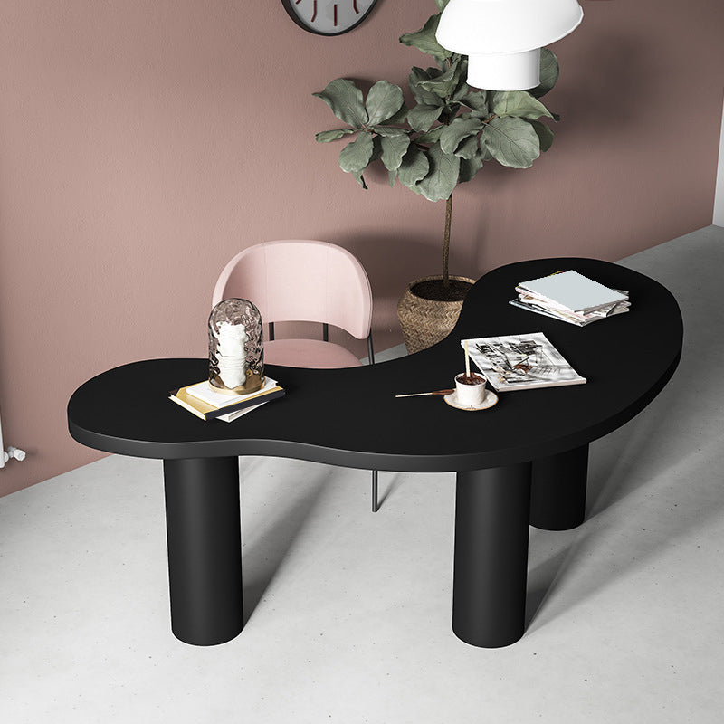 Black Industrial Writing Desk Wooden Office Desk Pine and Artificial Wood 86.6"L x 31.5"W x 29.5"H Clearhalo 'furn' 'furn_office_desk' 'Furniture' 'Office Desks' 'Office Furniture' 'office_desk' 6100838