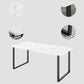 Rectangular Office Desk with Metal Legs Marble Mirrored Writing Desk Clearhalo 'furn' 'furn_office_desk' 'Furniture' 'Office Desks' 'Office Furniture' 'office_desk' 6100853