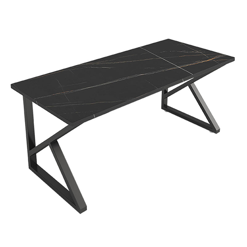 Escritorio de escritura rectangular moderno escritorio de oficina en casa con patas de metal