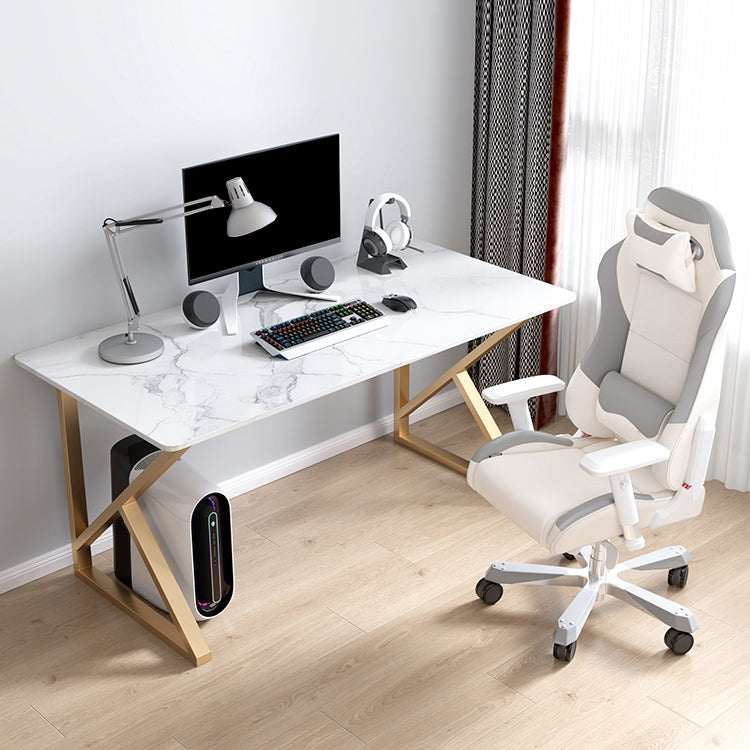 Escritorio de escritura rectangular moderno escritorio de oficina en casa con patas de metal