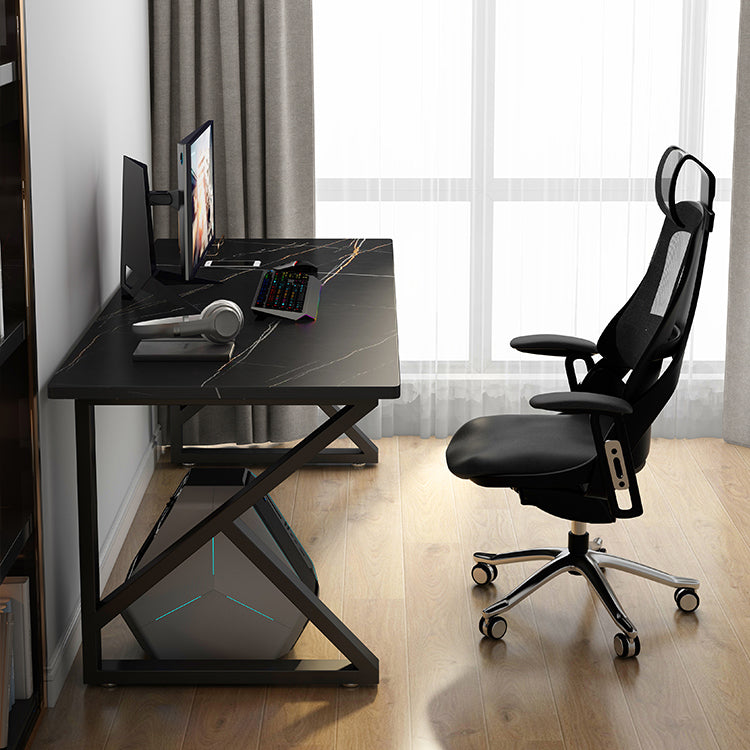 Escritorio de escritura rectangular moderno escritorio de oficina en casa con patas de metal