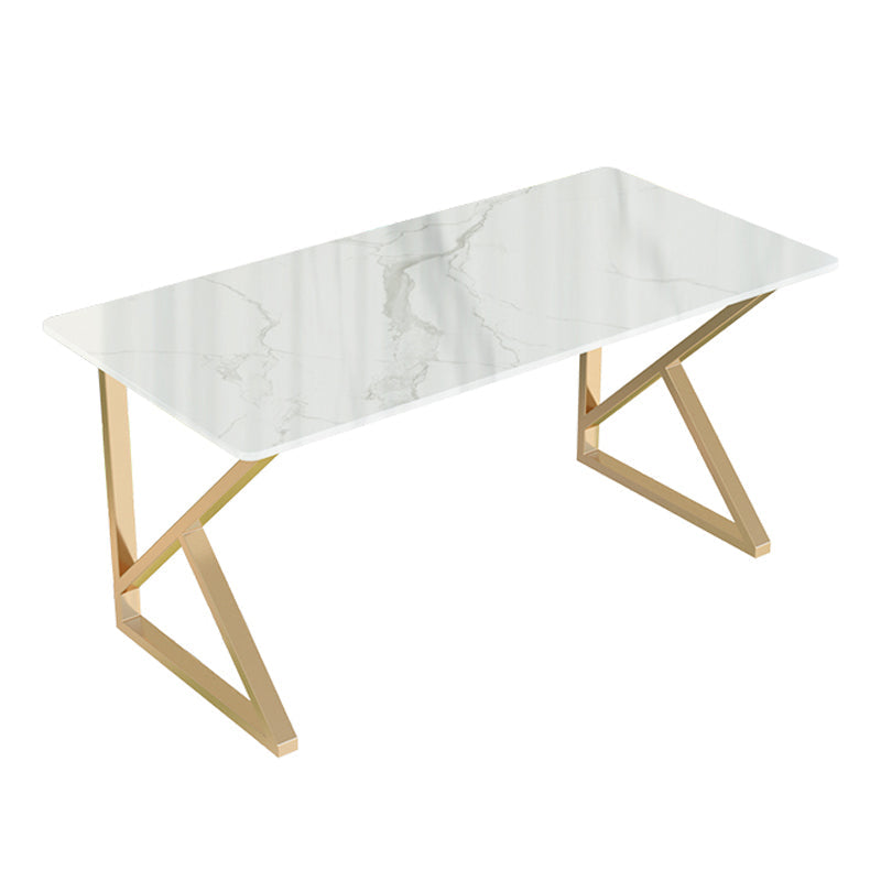 Escritorio de escritura rectangular moderno escritorio de oficina en casa con patas de metal