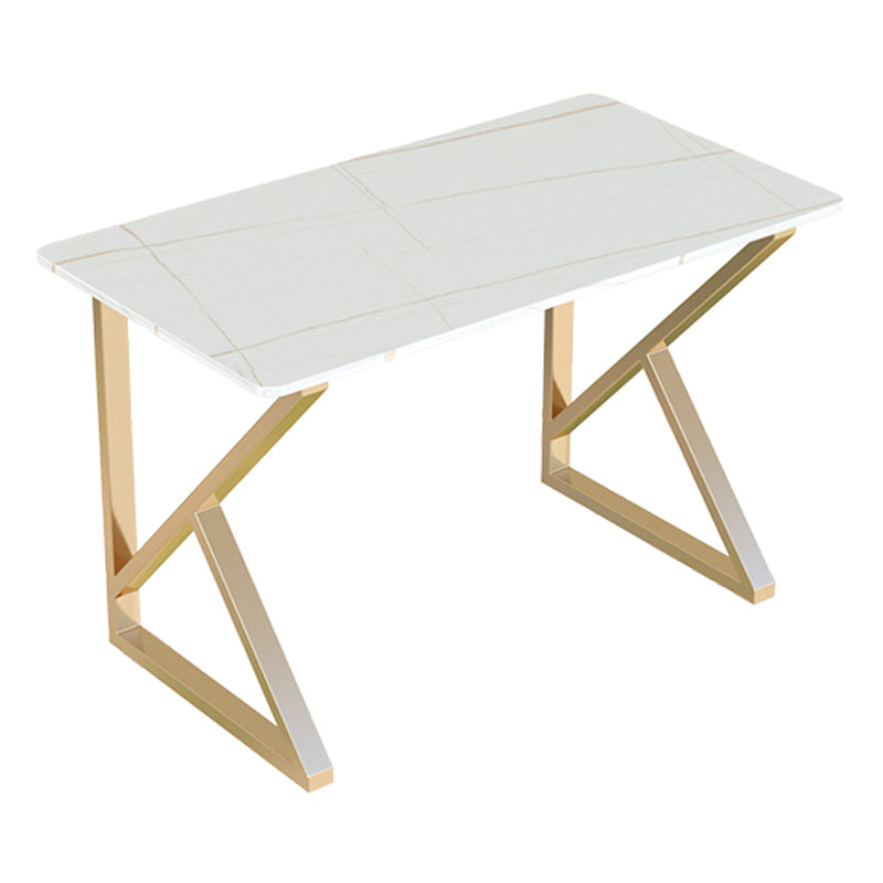 Escritorio de escritura rectangular moderno escritorio de oficina en casa con patas de metal