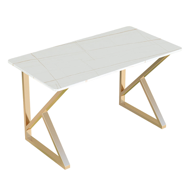 Escritorio de escritura rectangular moderno escritorio de oficina en casa con patas de metal