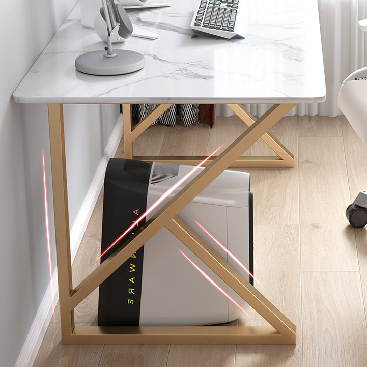 Escritorio de escritura rectangular moderno escritorio de oficina en casa con patas de metal