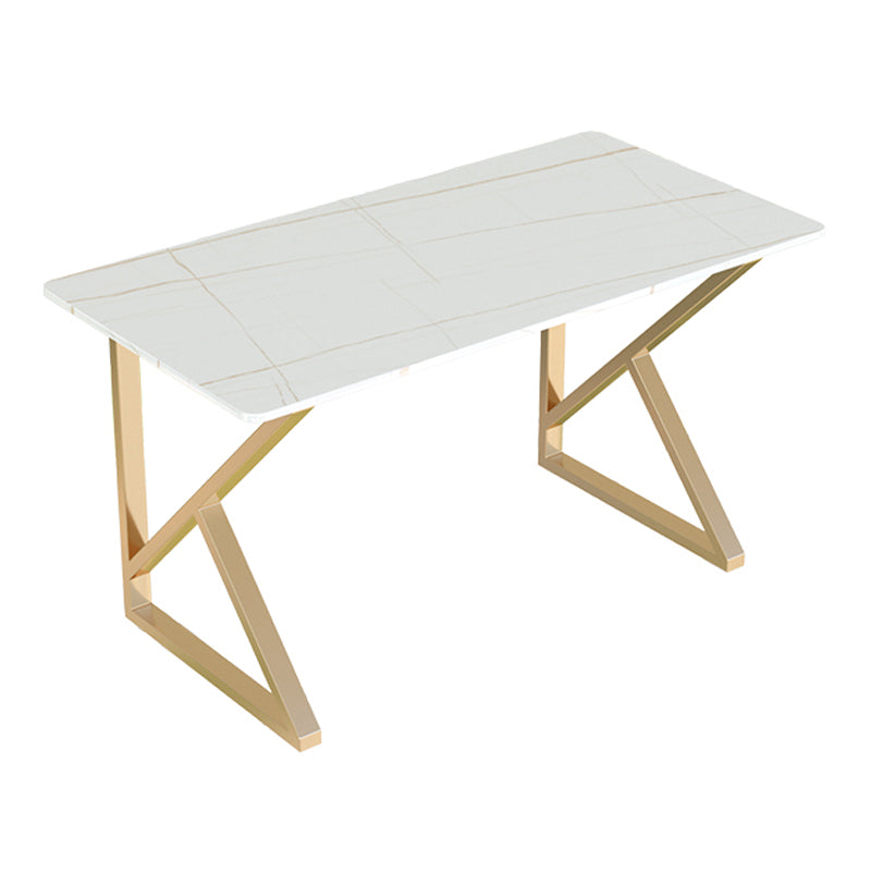 Escritorio de escritura rectangular moderno escritorio de oficina en casa con patas de metal