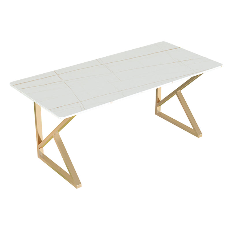 Escritorio de escritura rectangular moderno escritorio de oficina en casa con patas de metal