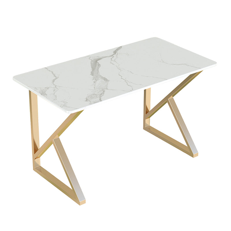 Escritorio de escritura rectangular moderno escritorio de oficina en casa con patas de metal