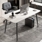 Stone Rectangular Writing Desk Bedroom Office Desk with Metal Legs