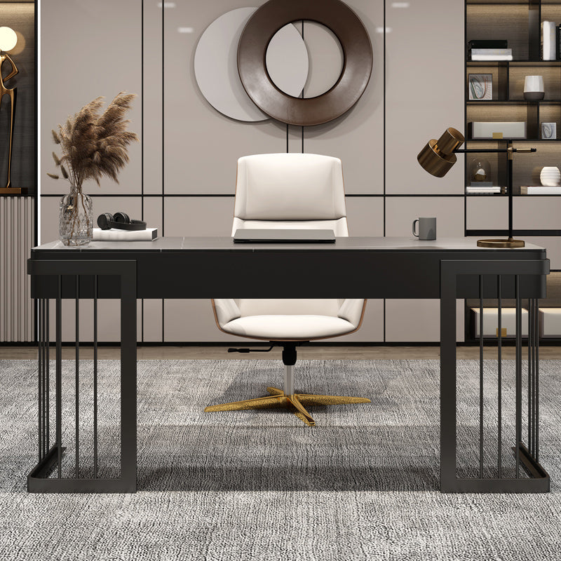 Bureau de bureau en pierre et métal avec un tiroir Courbe d'écriture pour chambre à coucher