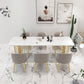 White Glam Office Desk Marble Home Writing Desk met metalen benen
