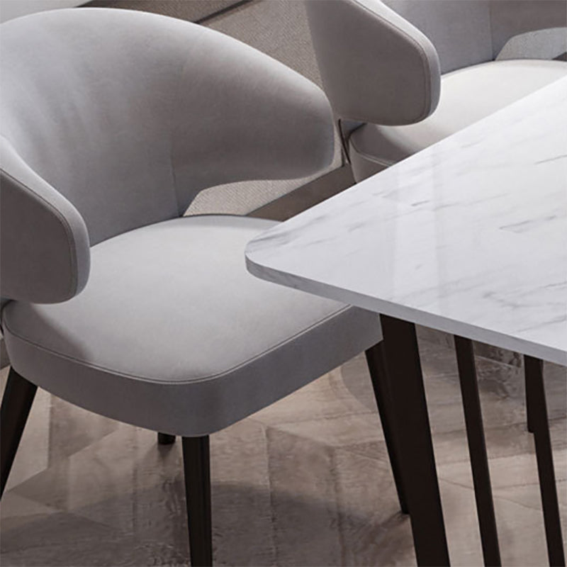 White Glam Office Desk Marble Home Writing Desk met metalen benen