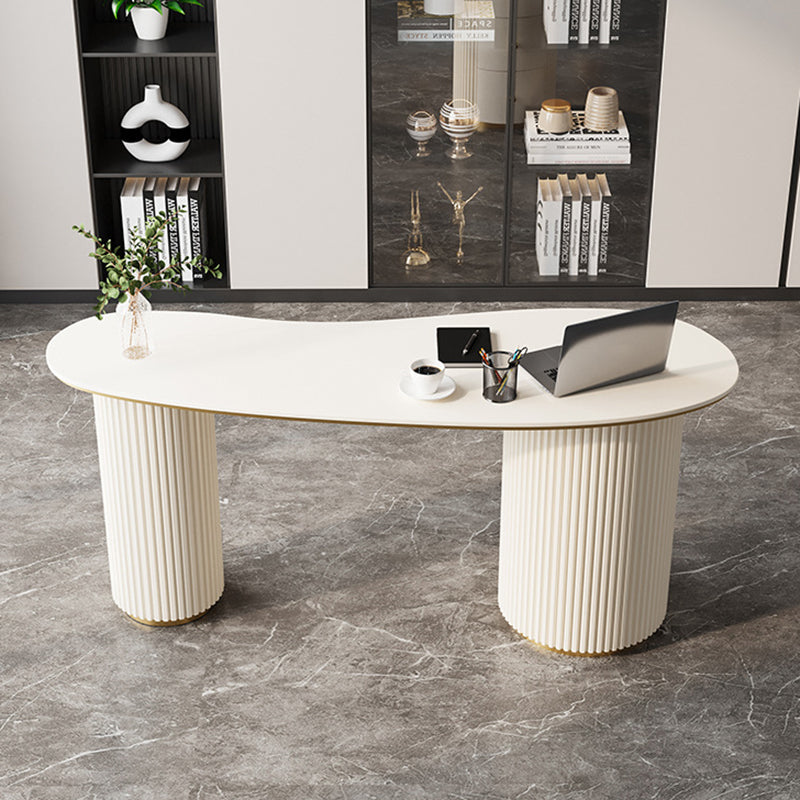 Licht luxe marmeren schrijfbureau wit 3-ladel schrijfbureau