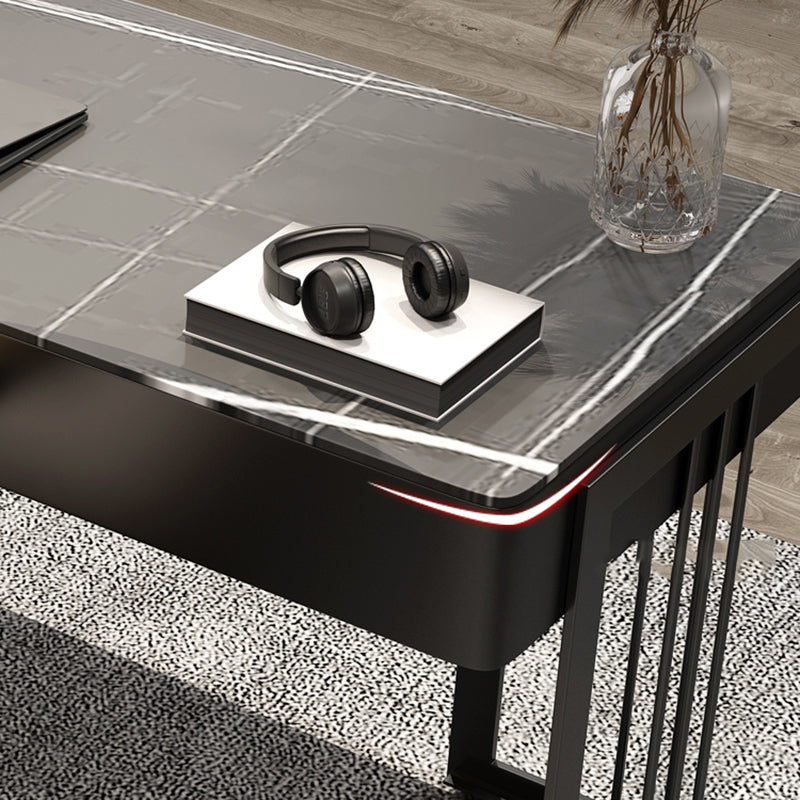 Escritorio de escritura contemporánea escritorio de oficina de trineo curvo en blanco y negro