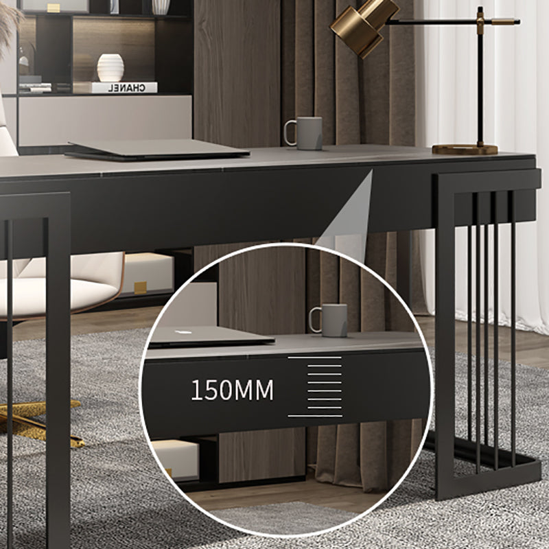 Escritorio de escritura contemporánea escritorio de oficina de trineo curvo en blanco y negro