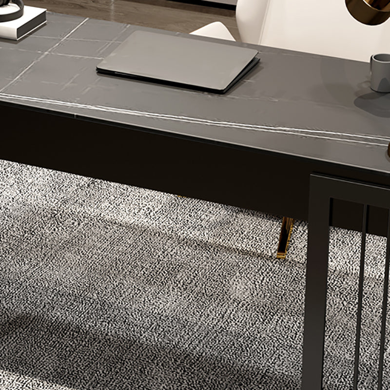 Escritorio de escritura contemporánea escritorio de oficina de trineo curvo en blanco y negro