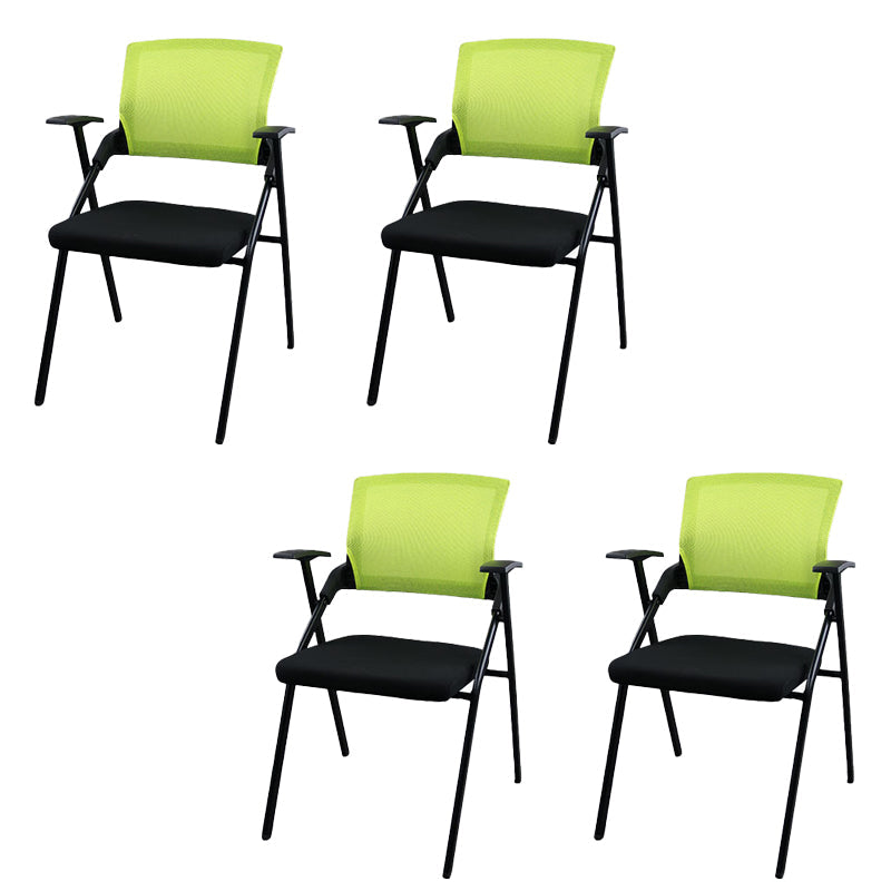 Contemporary Ergonomic Conference Chair Mid-Back Office Chair Black Green 4 Piece Set Clearhalo 'furn' 'furn_office_chair' 'Furniture' 'Office Chairs' 'Office Furniture' 'office_chair' 6101316