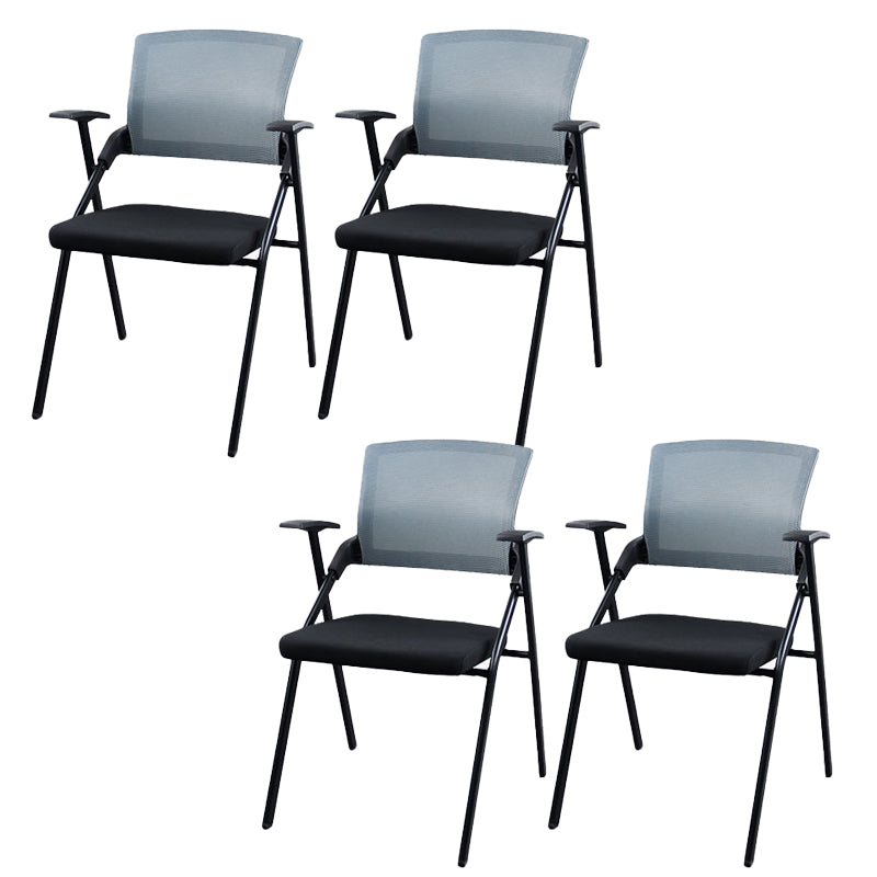 Contemporary Ergonomic Conference Chair Mid-Back Office Chair Black-Gray 4 Piece Set Clearhalo 'furn' 'furn_office_chair' 'Furniture' 'Office Chairs' 'Office Furniture' 'office_chair' 6101318