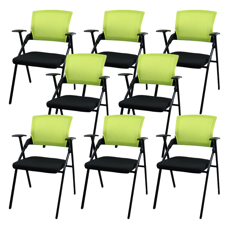 Contemporary Ergonomic Conference Chair Mid-Back Office Chair Black Green 8 Piece Set Clearhalo 'furn' 'furn_office_chair' 'Furniture' 'Office Chairs' 'Office Furniture' 'office_chair' 6101328