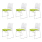 Contemporary Ergonomic Executive Chair Mid-Back No Wheels Guest Chair White-Green 6 Piece Set Clearhalo 'furn' 'furn_office_chair' 'Furniture' 'Office Chairs' 'Office Furniture' 'office_chair' 6101431
