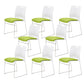 Contemporary Ergonomic Executive Chair Mid-Back No Wheels Guest Chair White-Green 8 Piece Set Clearhalo 'furn' 'furn_office_chair' 'Furniture' 'Office Chairs' 'Office Furniture' 'office_chair' 6101438