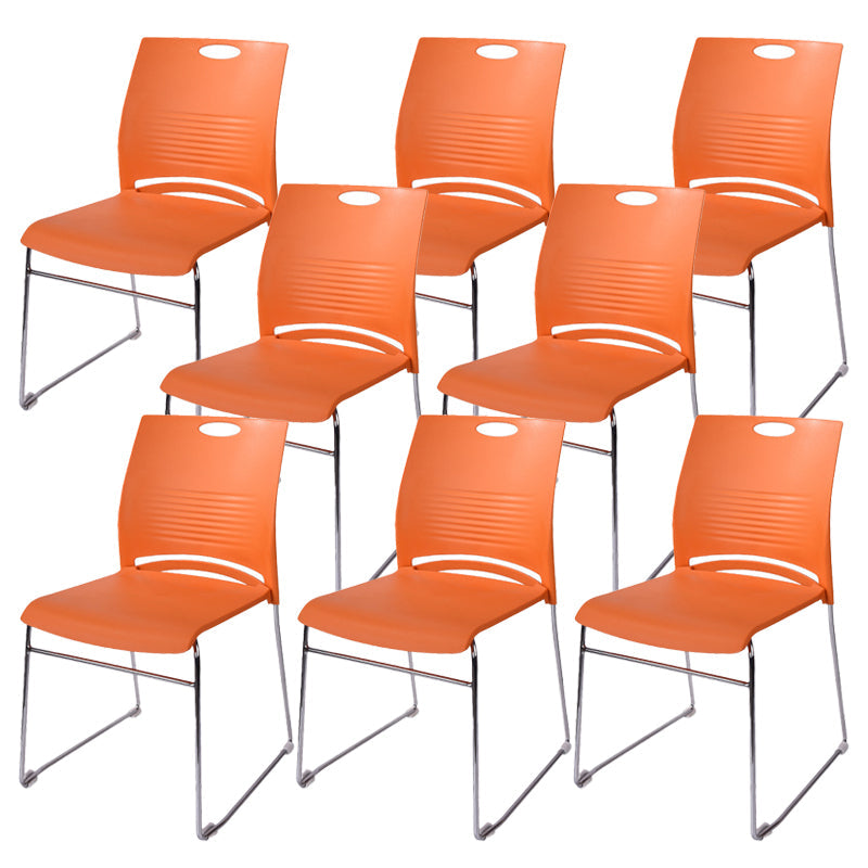 Contemporary Ergonomic Executive Chair Mid-Back No Wheels Guest Chair Orange 8 Piece Set Clearhalo 'furn' 'furn_office_chair' 'Furniture' 'Office Chairs' 'Office Furniture' 'office_chair' 6101442
