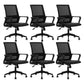 Contemporary Adjustable Office Chair Mid-Back Swivel Desk Chair 6 Piece Set Without Headrest Clearhalo 'furn' 'furn_office_chair' 'Furniture' 'Office Chairs' 'Office Furniture' 'office_chair' 6101458