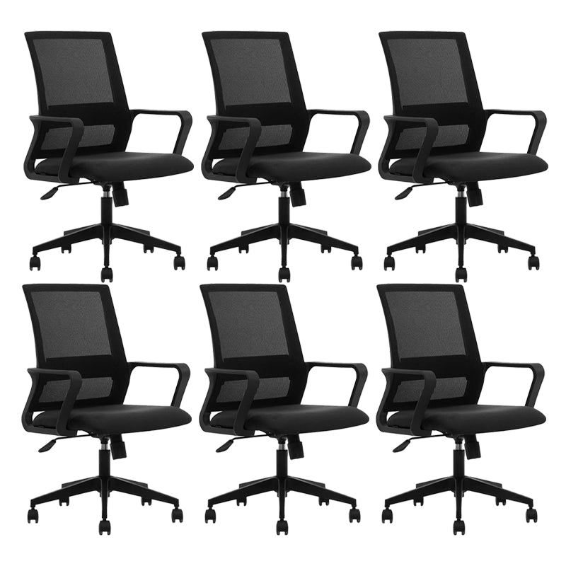 Contemporary Adjustable Office Chair Mid-Back Swivel Desk Chair 6 Piece Set Without Headrest Clearhalo 'furn' 'furn_office_chair' 'Furniture' 'Office Chairs' 'Office Furniture' 'office_chair' 6101458