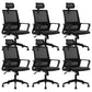 Contemporary Adjustable Office Chair Mid-Back Swivel Desk Chair 6 Piece Set With Headrest Clearhalo 'furn' 'furn_office_chair' 'Furniture' 'Office Chairs' 'Office Furniture' 'office_chair' 6101461