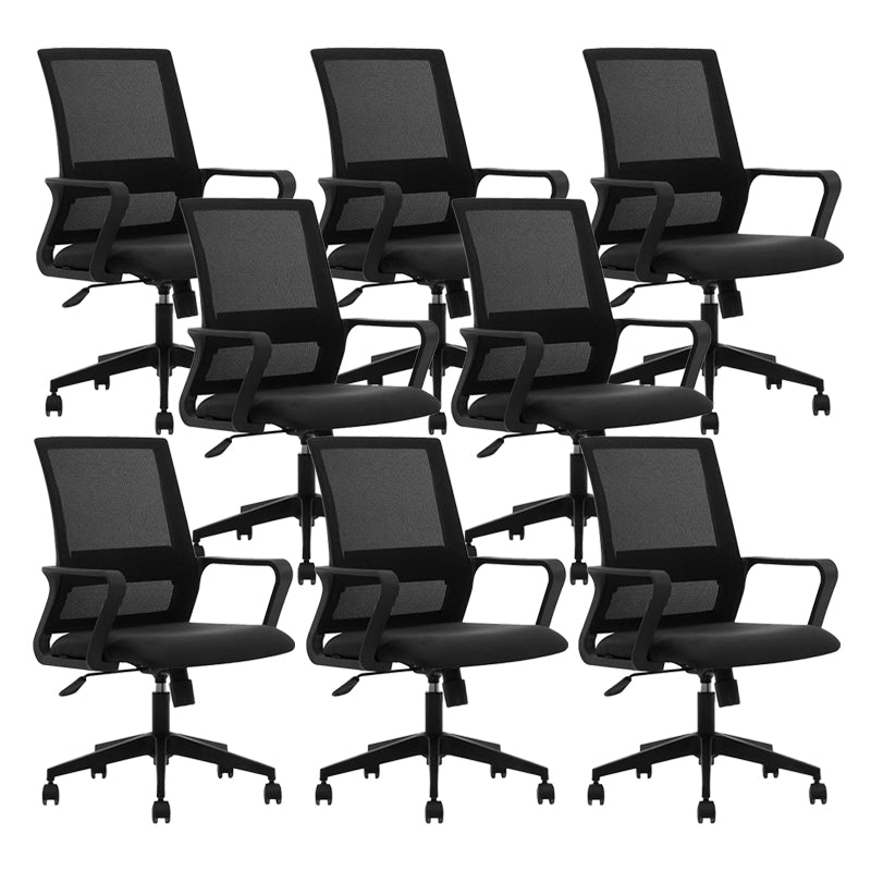 Contemporary Adjustable Office Chair Mid-Back Swivel Desk Chair 8 Piece Set Without Headrest Clearhalo 'furn' 'furn_office_chair' 'Furniture' 'Office Chairs' 'Office Furniture' 'office_chair' 6101463