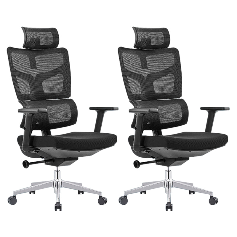 Modern Desk Chair Mesh Computer Chair High-Back Chair in Black/Gray Black 2 Piece Set Clearhalo 'furn' 'furn_office_chair' 'Furniture' 'Office Chairs' 'Office Furniture' 'office_chair' 6101475