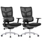 Modern Desk Chair Mesh Computer Chair High-Back Chair in Black/Gray Matte Black 2 Piece Set Clearhalo 'furn' 'furn_office_chair' 'Furniture' 'Office Chairs' 'Office Furniture' 'office_chair' 6101479