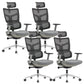 Modern Desk Chair Mesh Computer Chair High-Back Chair in Black/Gray Grey 4 Piece Set Clearhalo 'furn' 'furn_office_chair' 'Furniture' 'Office Chairs' 'Office Furniture' 'office_chair' 6101483
