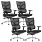 Modern Desk Chair Mesh Computer Chair High-Back Chair in Black/Gray Matte Black 4 Piece Set Clearhalo 'furn' 'furn_office_chair' 'Furniture' 'Office Chairs' 'Office Furniture' 'office_chair' 6101485