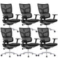 Modern Desk Chair Mesh Computer Chair High-Back Chair in Black/Gray Matte Black 6 Piece Set Clearhalo 'furn' 'furn_office_chair' 'Furniture' 'Office Chairs' 'Office Furniture' 'office_chair' 6101491