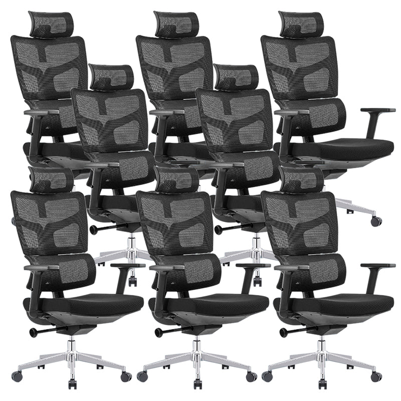 Modern Desk Chair Mesh Computer Chair High-Back Chair in Black/Gray Black 8 Piece Set Clearhalo 'furn' 'furn_office_chair' 'Furniture' 'Office Chairs' 'Office Furniture' 'office_chair' 6101492