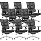 Modern Desk Chair Mesh Computer Chair High-Back Chair in Black/Gray Matte Black 8 Piece Set Clearhalo 'furn' 'furn_office_chair' 'Furniture' 'Office Chairs' 'Office Furniture' 'office_chair' 6101494
