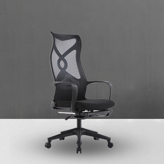 Sedia con back office alta contemporanea sedia girevole in microfibra scrivania nera