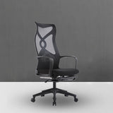 Sedia con back office alta contemporanea sedia girevole in microfibra scrivania nera