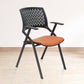 Chaise de bureau contemporaine à bras fixes en plastique, sans roues, chaise de conférence