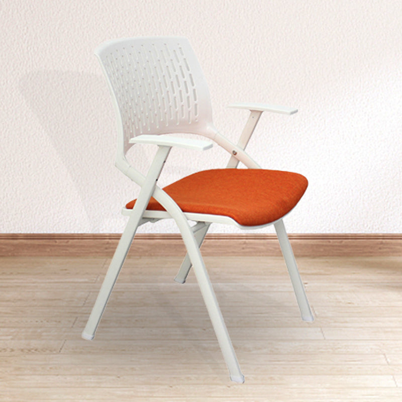Chaise de bureau contemporaine à bras fixes en plastique, sans roues, chaise de conférence