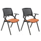 Chaise de bureau contemporaine à bras fixes en plastique, sans roues, chaise de conférence