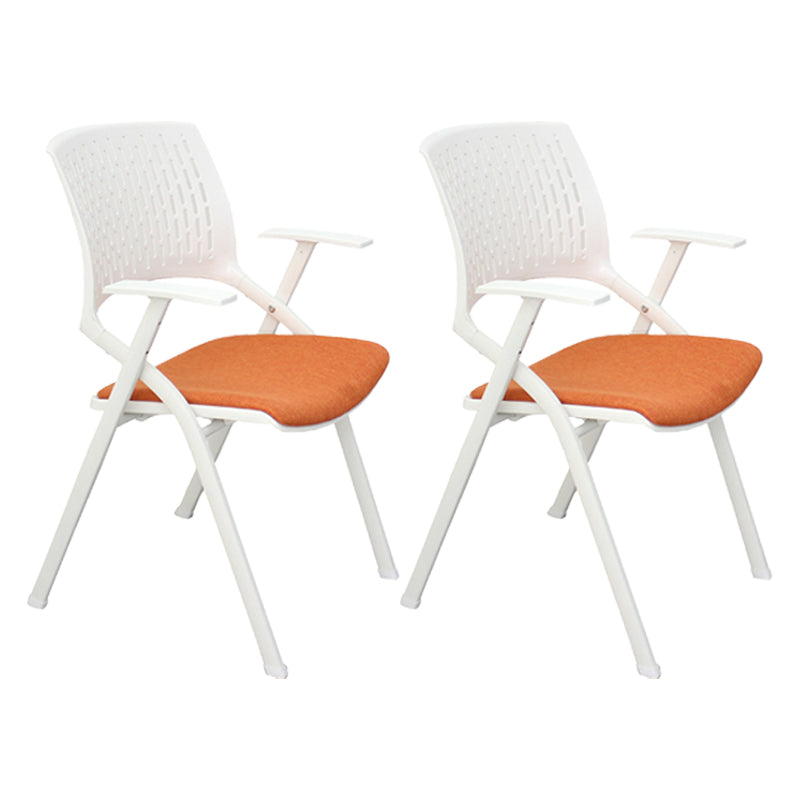Chaise de bureau contemporaine à bras fixes en plastique, sans roues, chaise de conférence
